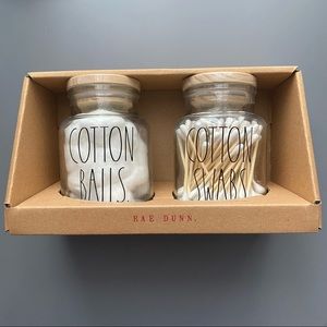 *SOLD* Rae Dunn cotton ball and cotton swab set